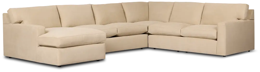 Hudson Beige Fabric Medium Left Chaise Sectional Hudson Beige Fabric Medium Left Chaise Sectional