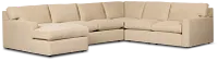 Hudson Beige Fabric Medium Left Chaise Sectional