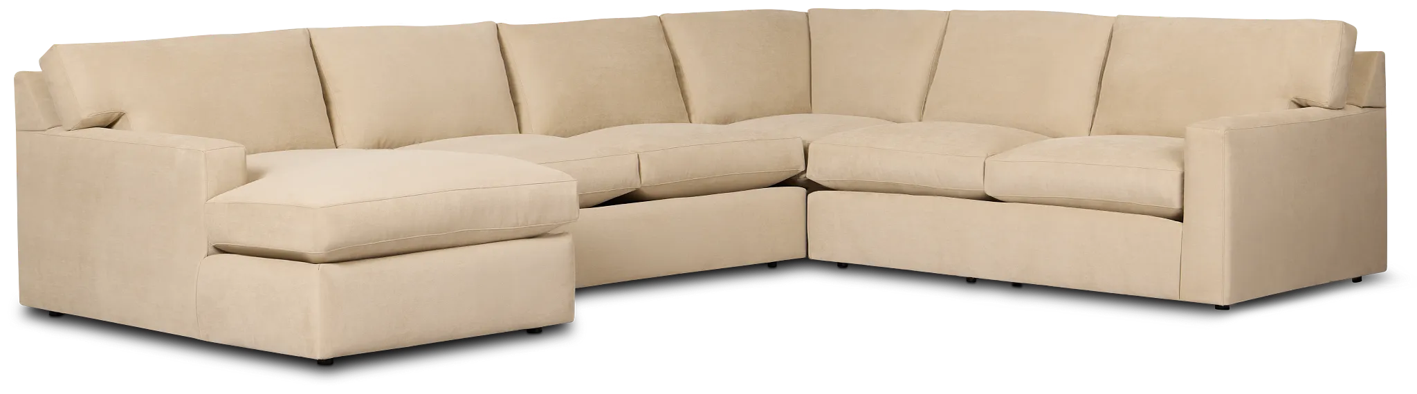 Hudson Beige Fabric Medium Left Chaise Sectional