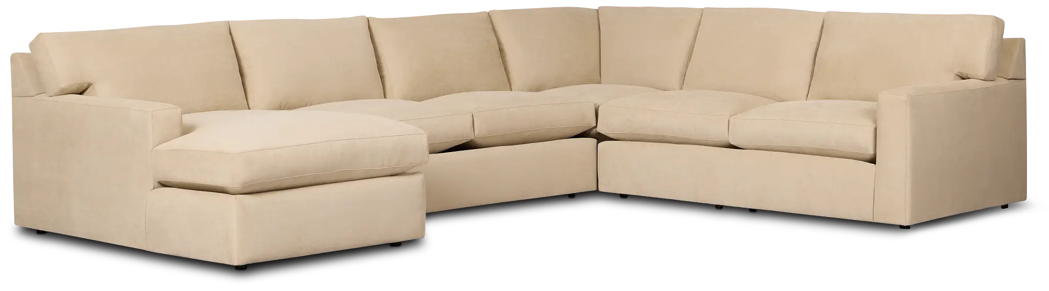 Hudson Beige Fabric Medium Left Chaise Sectional Hudson Beige Fabric Medium Left Chaise Sectional