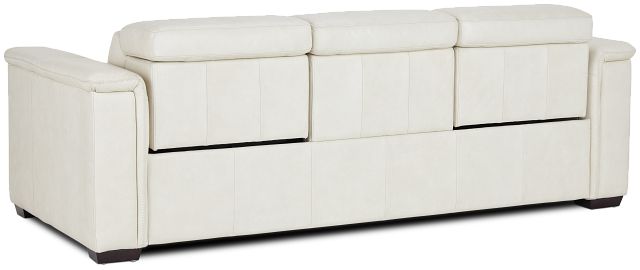 Ainsley White Leather Power Reclining Sofa
