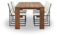 Linear Dark Gray White 102" Aluminum Table & 4 Cushioned Side Chairs