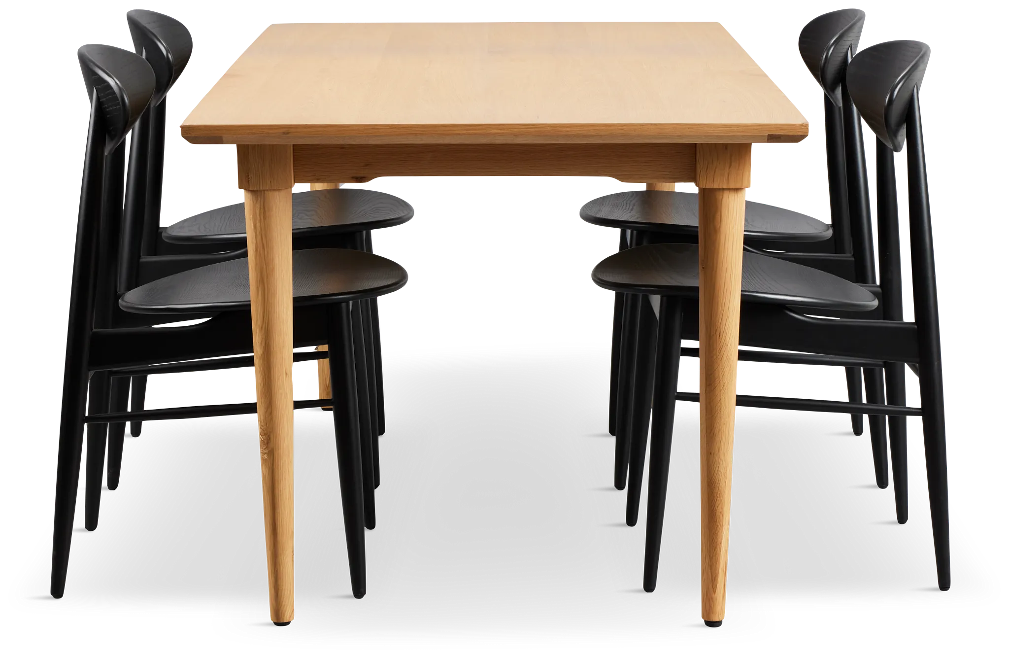 Stockton Light Tone Rect Table & 4 Wood Chairs