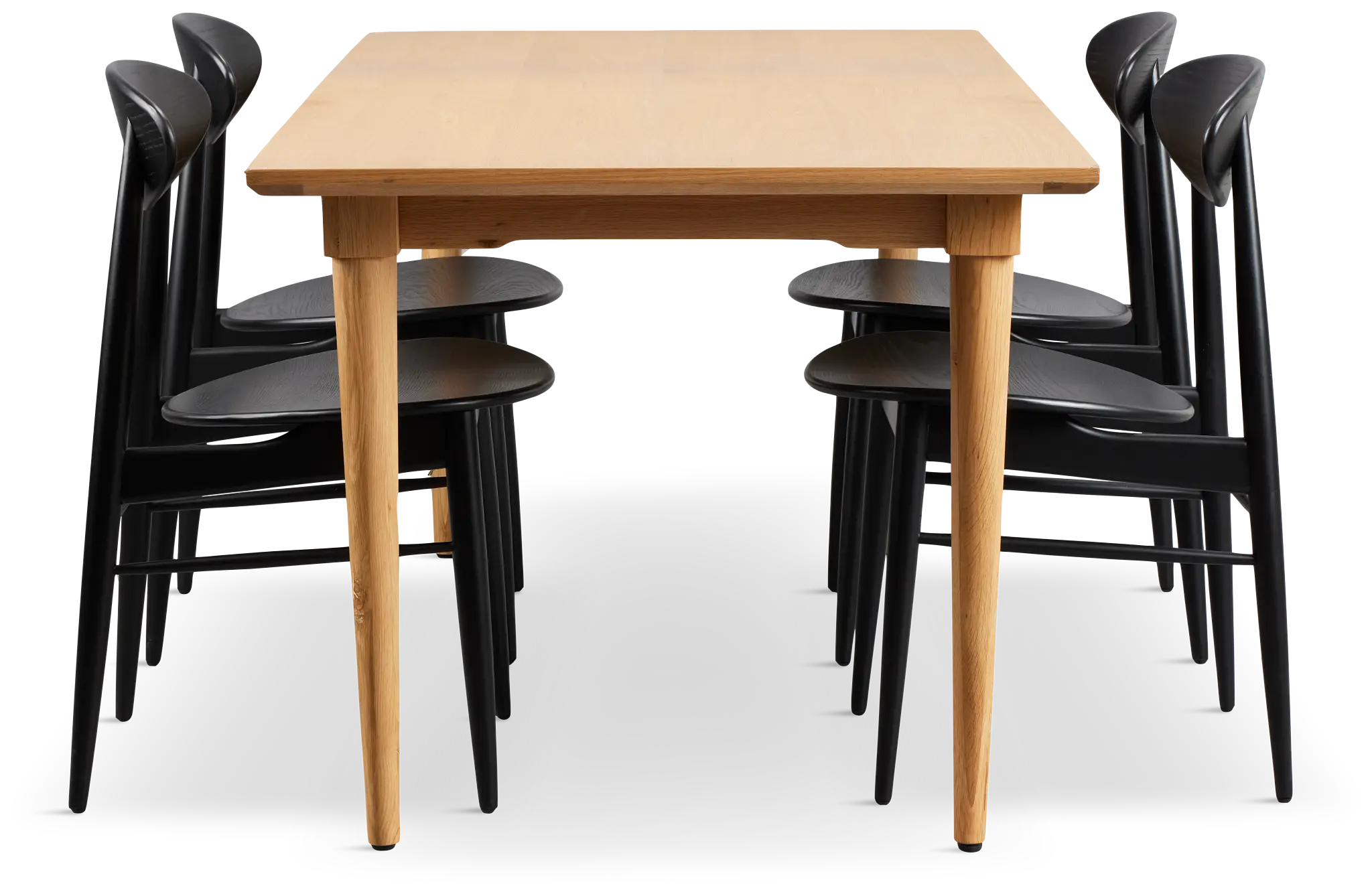 Stockton Light Tone Rect Table & 4 Wood Chairs Stockton Light Tone Rect Table & 4 Wood Chairs