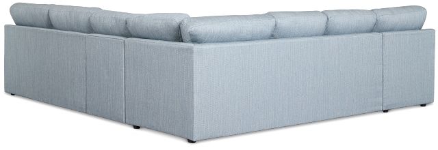 Rhodes Light Blue Fabric Large Left Chaise Sectional