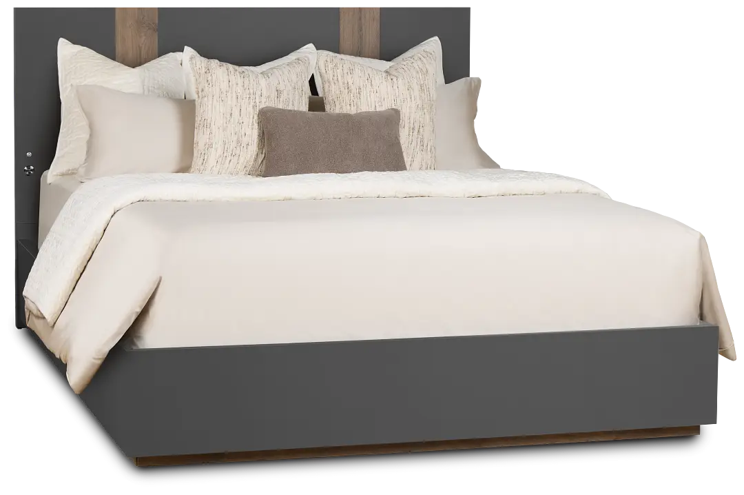 Brasilia Gray Platform Bed With Speaker Brasilia Gray Platform Bed With Speaker