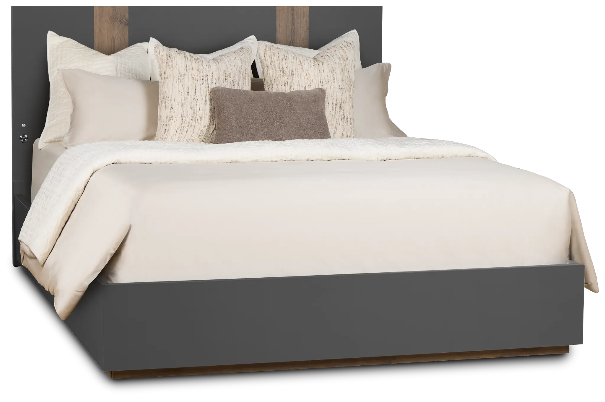 Brasilia Gray Platform Bed With Speaker Brasilia Gray Platform Bed With Speaker