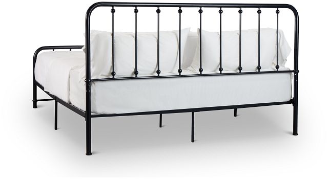 Rory Black Metal Panel Bed