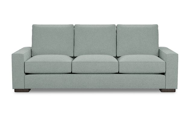 Edgewater Suave Light Green 96" Sofa W/ 3 Cushions (1)