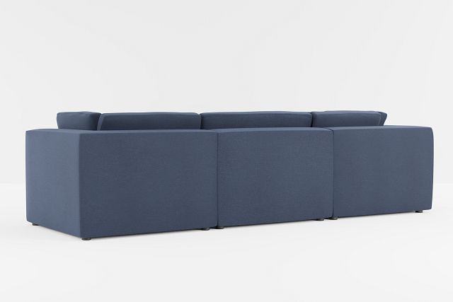 Destin Peyton Dark Blue Fabric 5pc Bumper Sectional