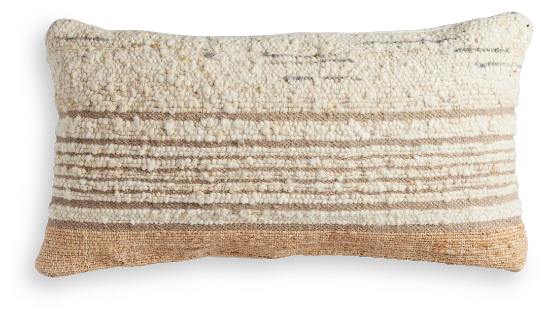 Johvia Ivory Lumbar Accent Pillow