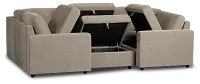 Addie Gray Fabric 6-piece Pit Storage Sectional