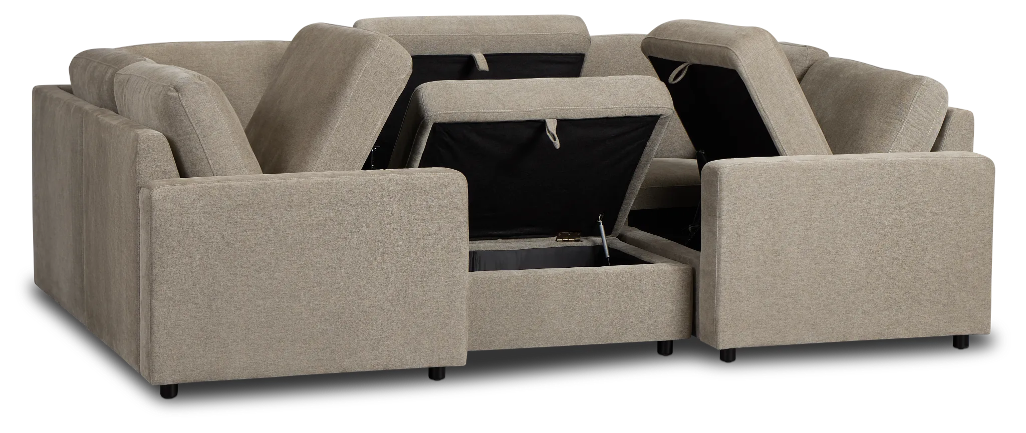 Addie Gray Fabric 6-piece Pit Storage Sectional
