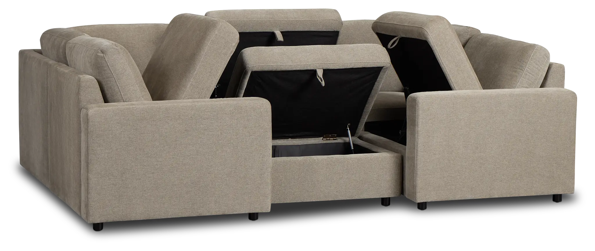 Addie Gray Fabric 6-piece Pit Storage Sectional Addie Gray Fabric 6-piece Pit Storage Sectional