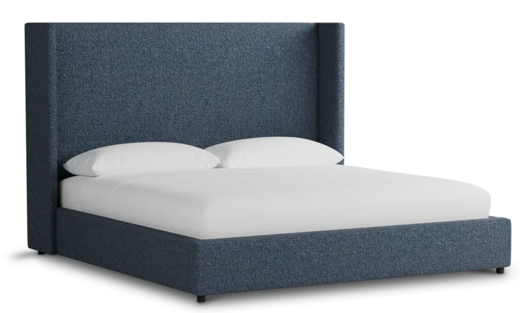 Captiva Maguire Blue 60" Upholstered Shelter Bed