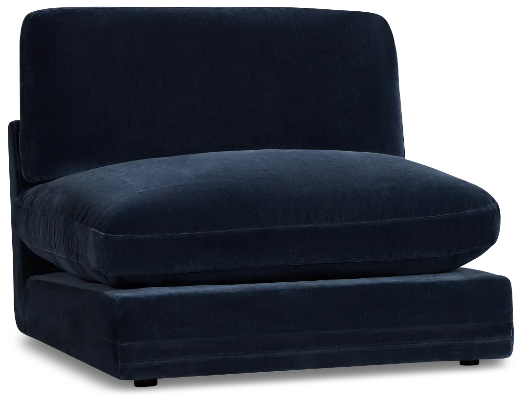 Jules Dark Blue Velvet Armless Chair
