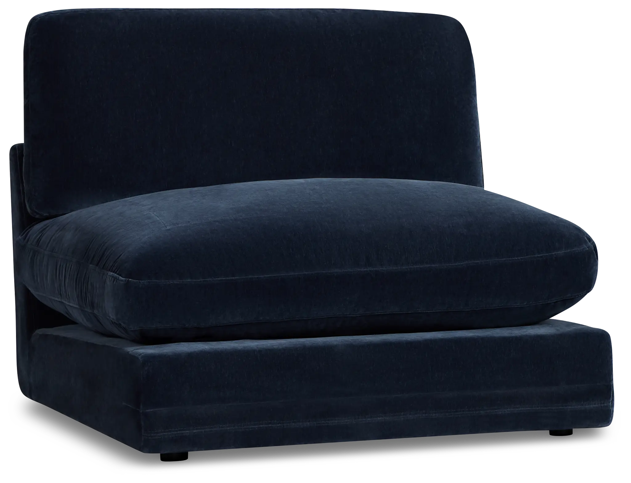 Jules Dark Blue Velvet Armless Chair Jules Dark Blue Velvet Armless Chair