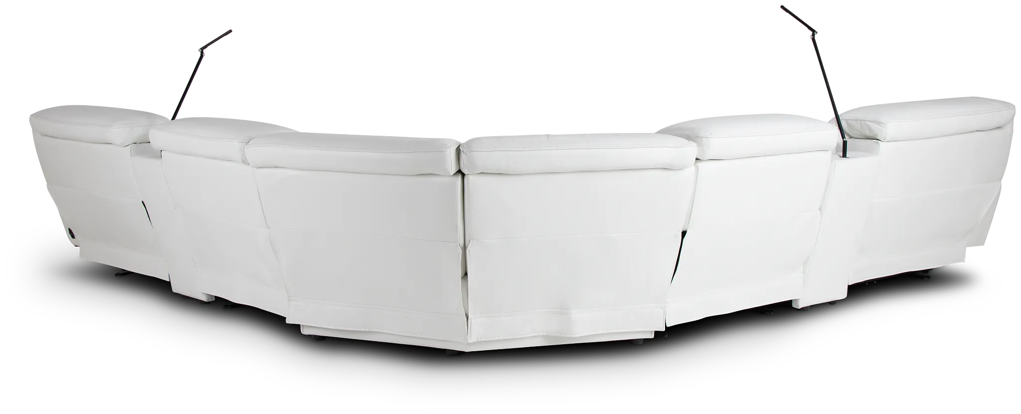 Reign White Lthr/vinyl Large Triple Power Reclining Two-arm Sectional