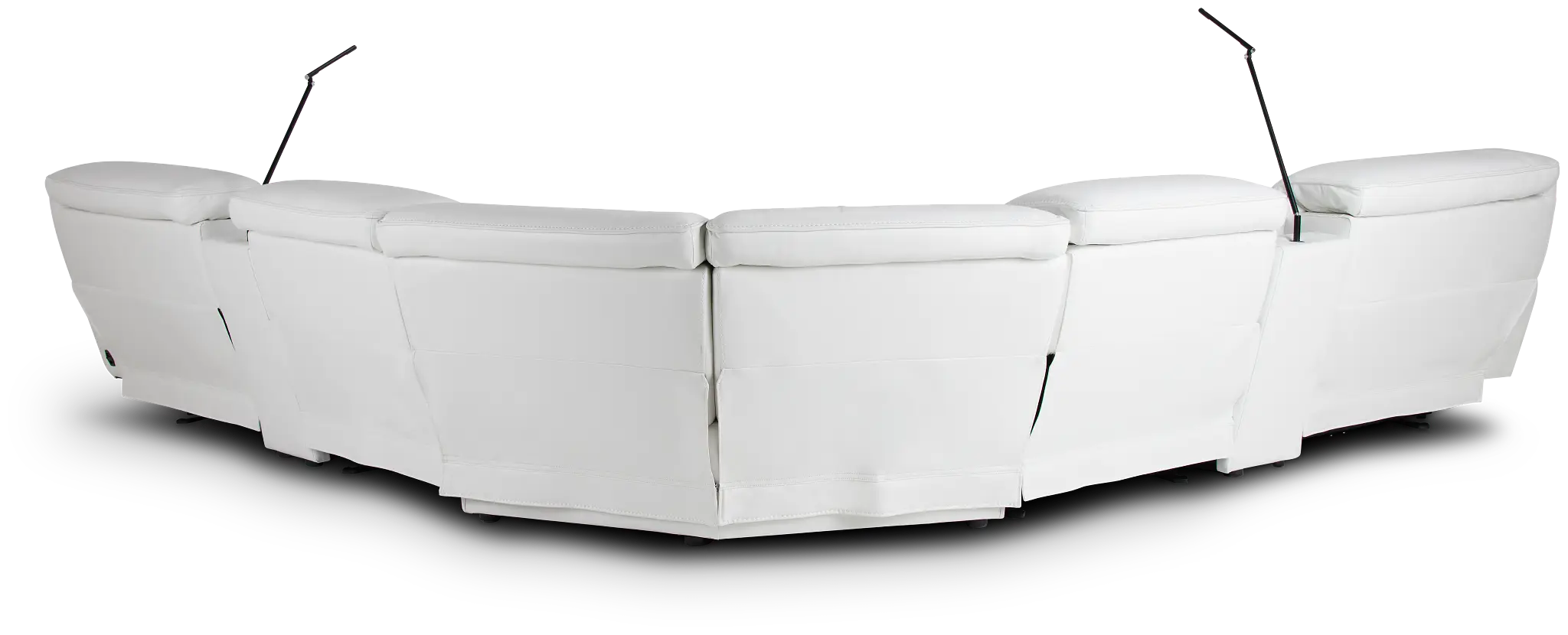 Reign White Lthr/vinyl Large Triple Power Reclining Two-arm Sectional Reign White Lthr/vinyl Large Triple Power Reclining Two-arm Sectional