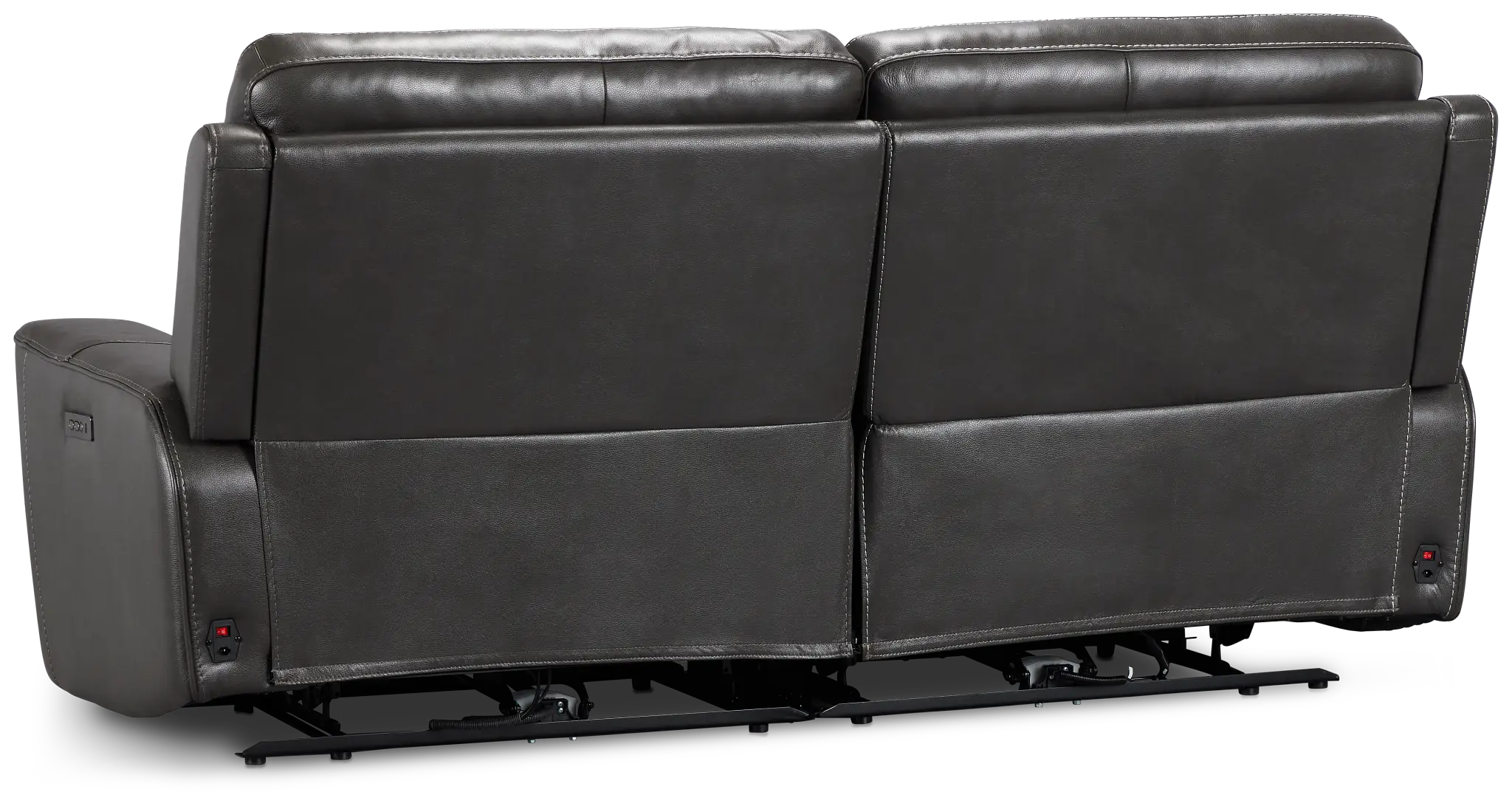 Benji Dark Gray Lthr/vinyl Power Reclining Sofa Benji Dark Gray Lthr/vinyl Power Reclining Sofa