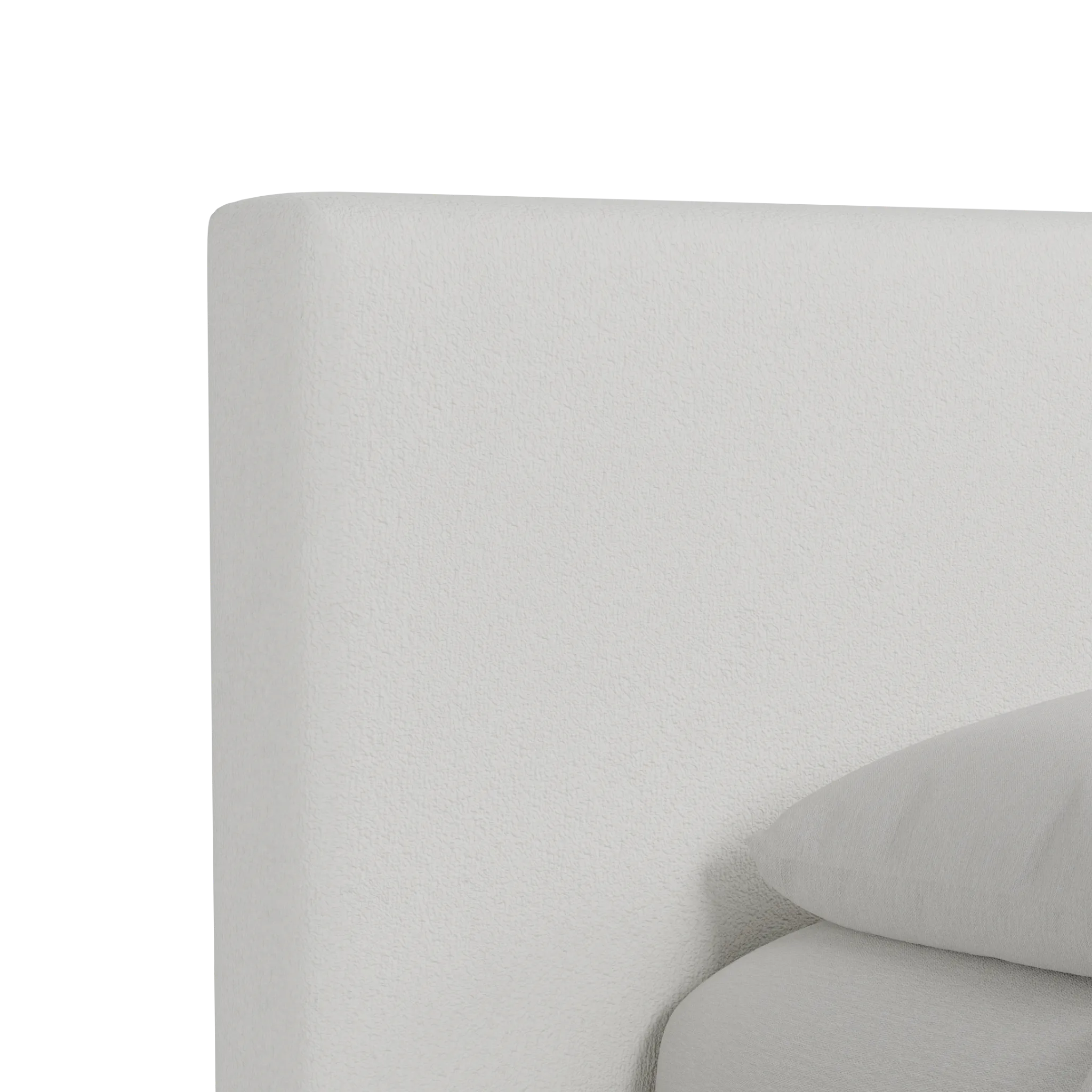 Grayton Sutton White 44" Upholstered Platform Bed