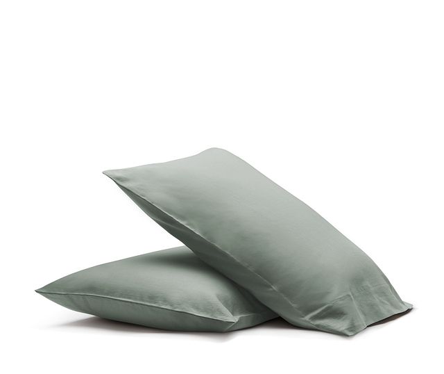 Linen Blend Blue Set Of 2 Pillowcases