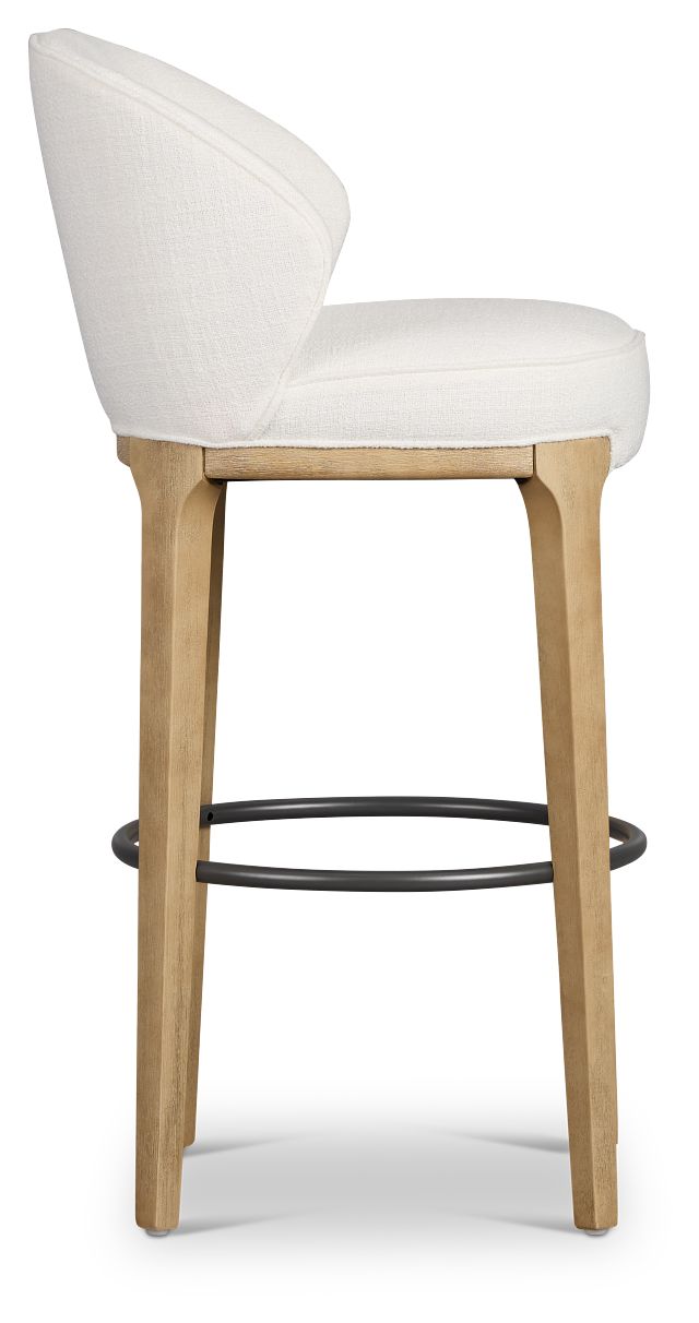 Libby Whitefabric 30" Upholstered Barstool