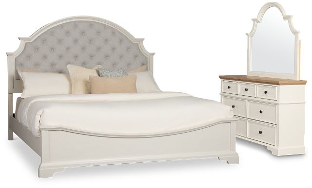 Charlotte White Uph Panel Bedroom With Two-tone Cases