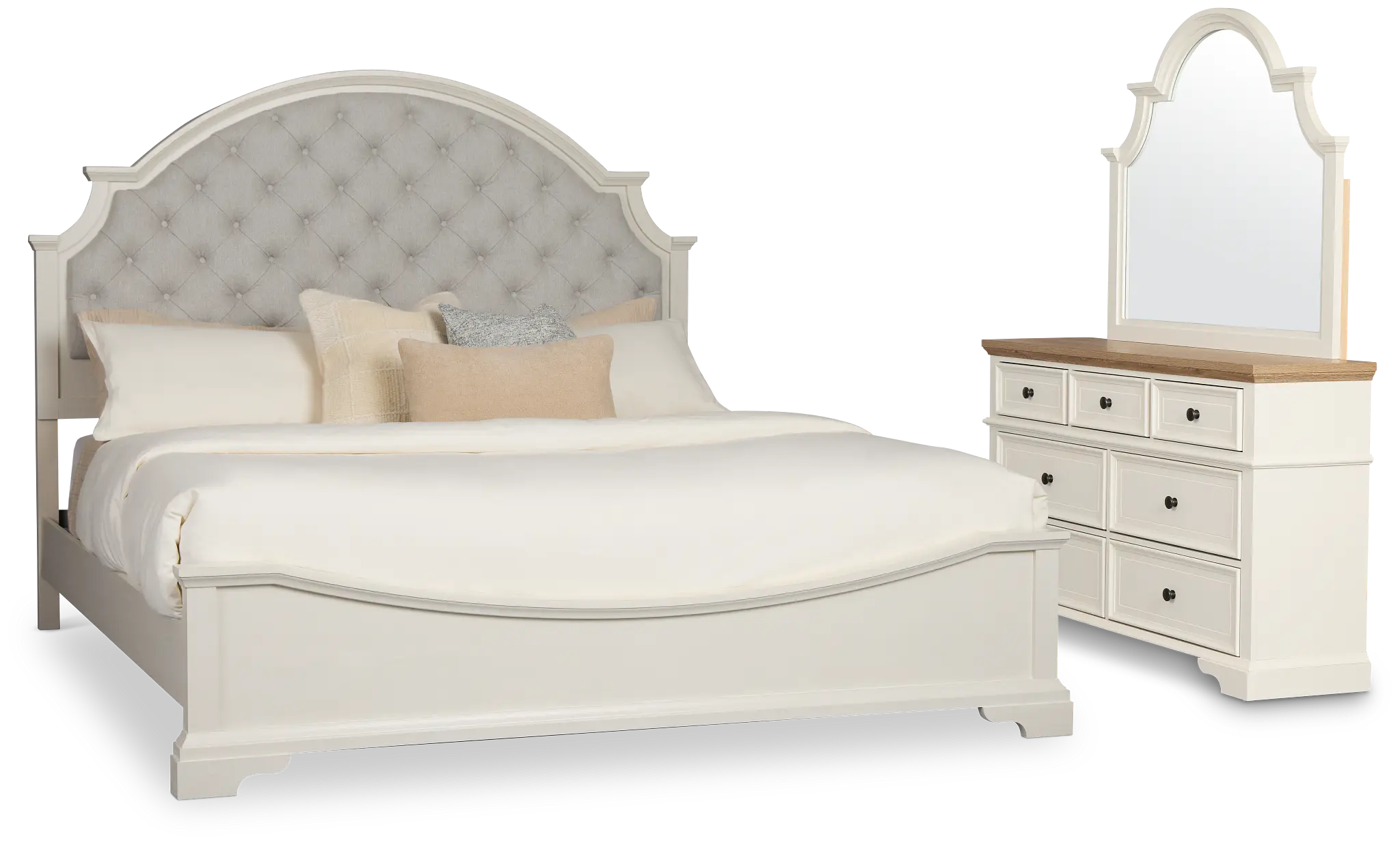 Charlotte White Uph Panel Bedroom With Two-tone Cases Charlotte White Uph Panel Bedroom With Two-tone Cases