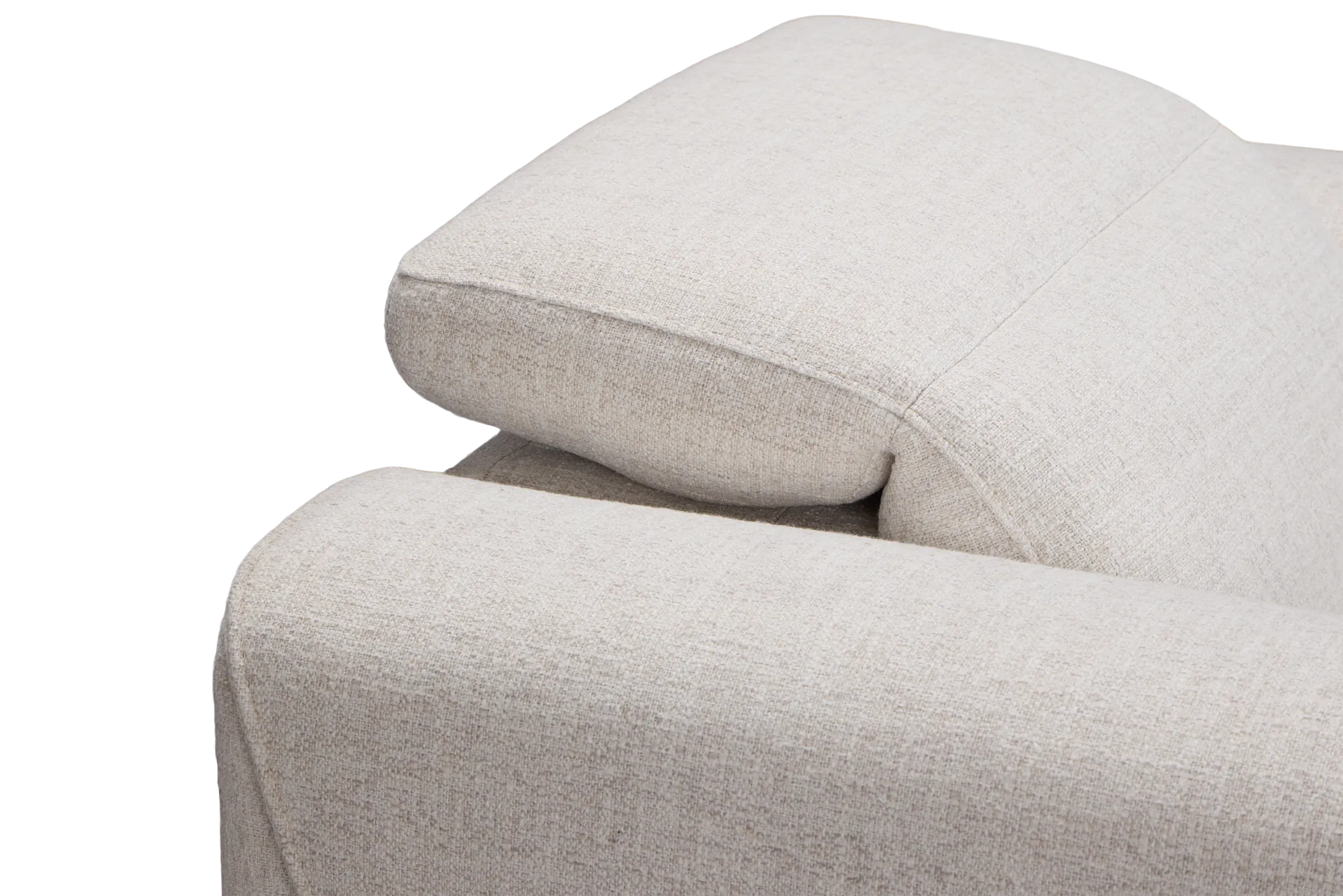 Ellis Light Beige Fabric Power Recliner With Power Headrest