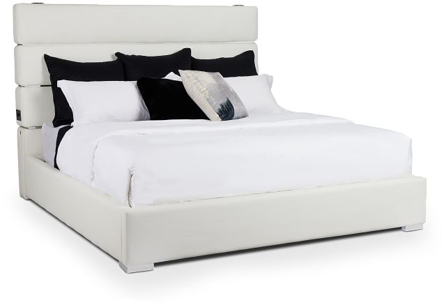 Miami White Uph Platform Bed