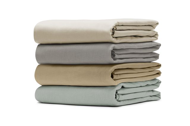 Linen Blend Gray Sheet Set (4)