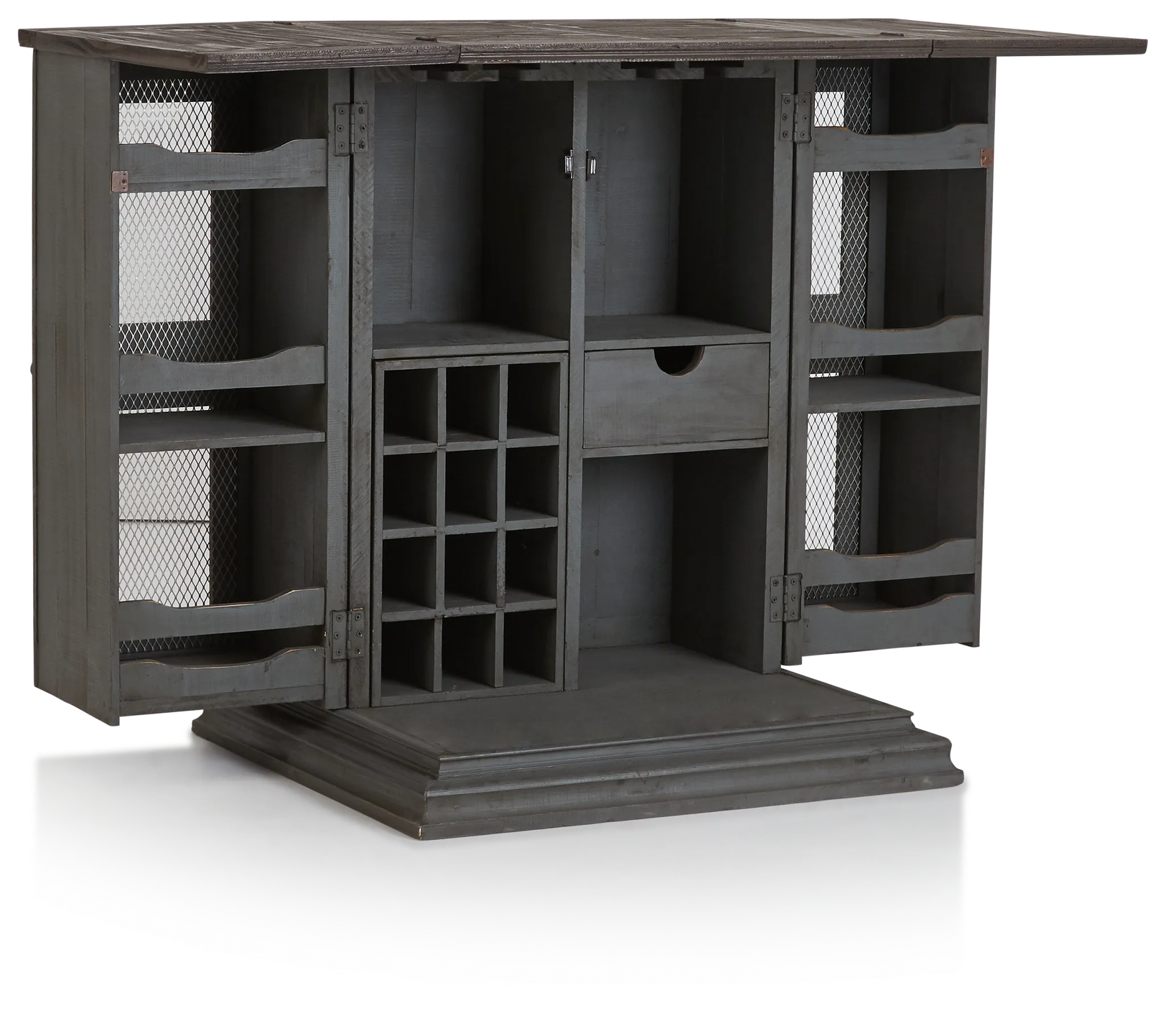 Marcello Gray Wood Fold Out Bar