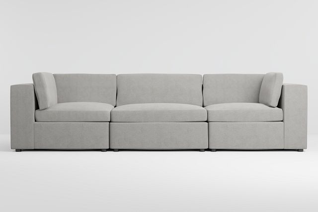 Destin Maguire Gray Fabric 3 Piece Modular Sofa