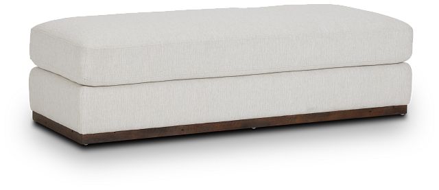 Mckenzie White Rect Ottoman