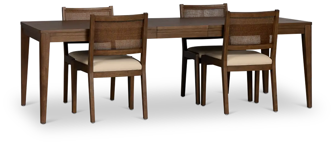 Pacific Mid Tone Rectangular Table & 4 Upholstered Chairs Pacific Mid Tone Rectangular Table & 4 Upholstered Chairs