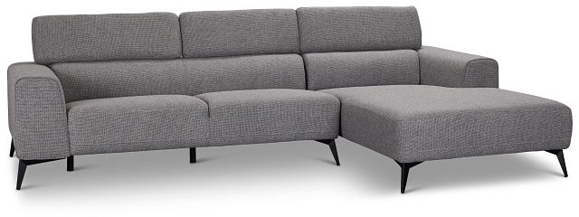 Alina Dark Gray Fabric Right Chaise Sectional