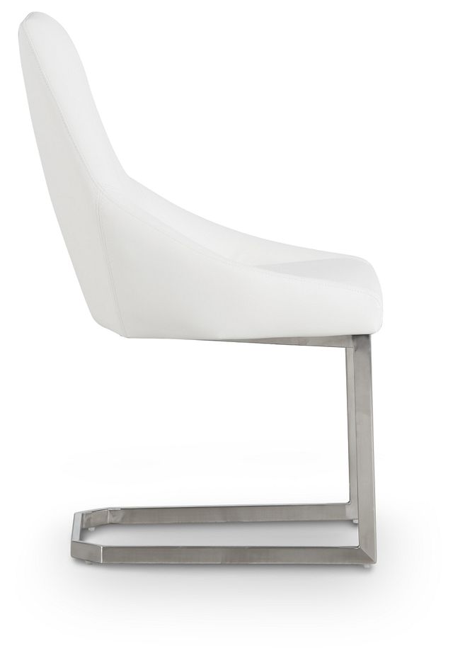 Monaco White Upholstered Side Chair