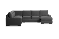 Edgewater Delray Dark Gray Medium Right Chaise Sectional