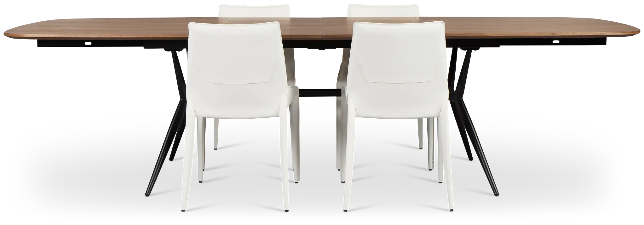 Margo Two-tone Rect Table & 4 White Upholstered Chairs Margo Two-tone Rect Table & 4 White Upholstered Chairs