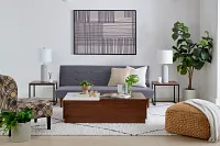 Ellie Dark Gray Velvet Sofa Futon