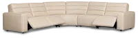 Sawyer Ivory Micro Small Triple Power Reclining Two-arm Sectional