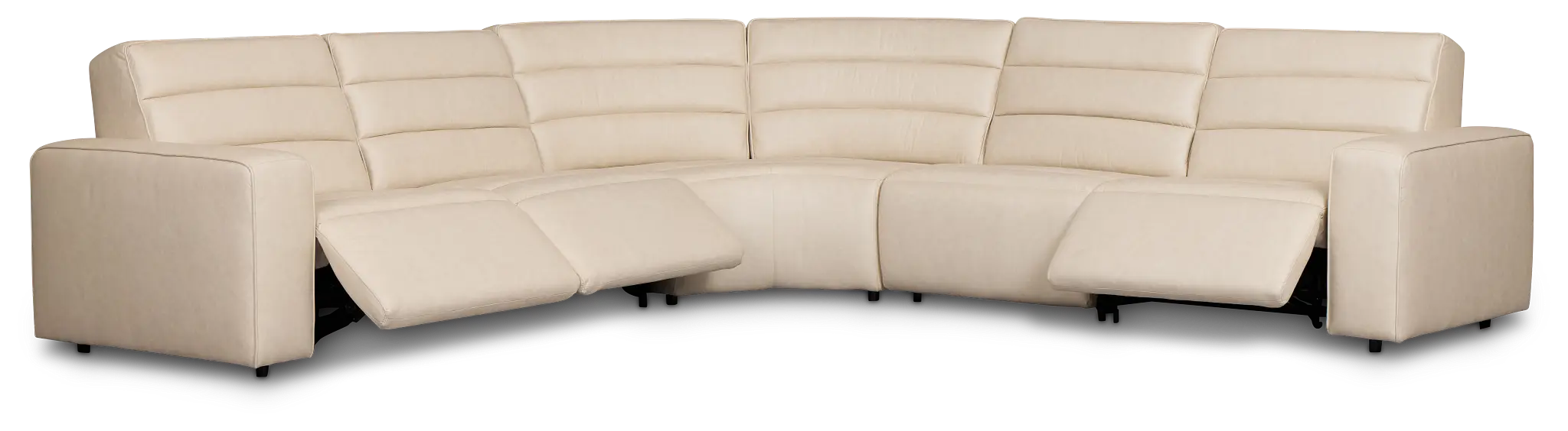Sawyer Ivory Micro Small Triple Power Reclining Two-arm Sectional Sawyer Ivory Micro Small Triple Power Reclining Two-arm Sectional