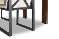 Linear Dark Gray White 102" Aluminum Table & 4 Cushioned Side Chairs