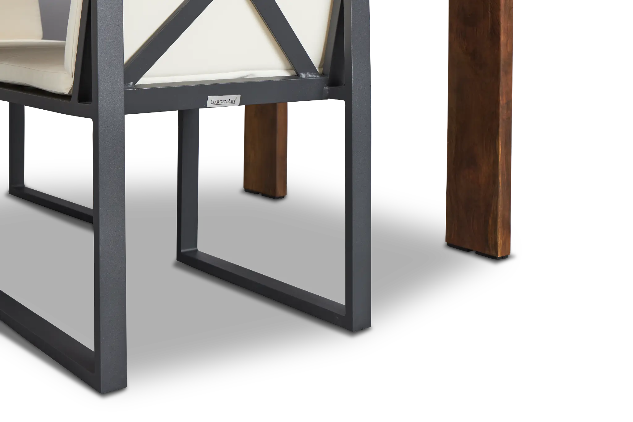 Linear Dark Gray White 102" Aluminum Table & 4 Cushioned Side Chairs Linear Dark Gray White 102" Aluminum Table & 4 Cushioned Side Chairs