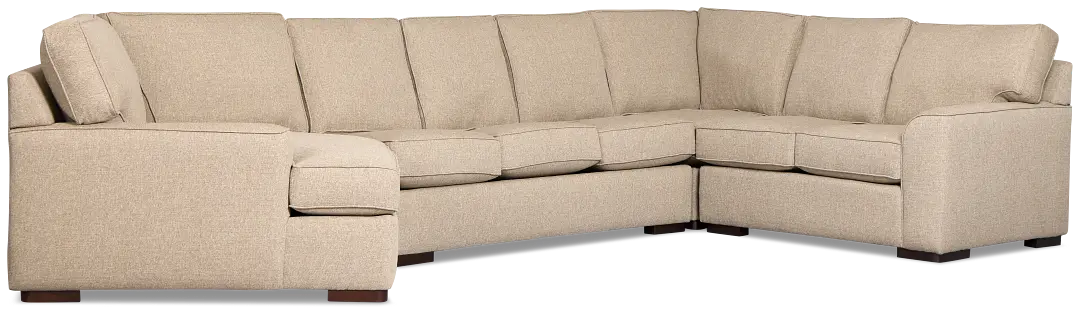 Sinclair Brown Fabric Left Cuddler Memory Foam Sleeper Sectional Sinclair Brown Fabric Left Cuddler Memory Foam Sleeper Sectional