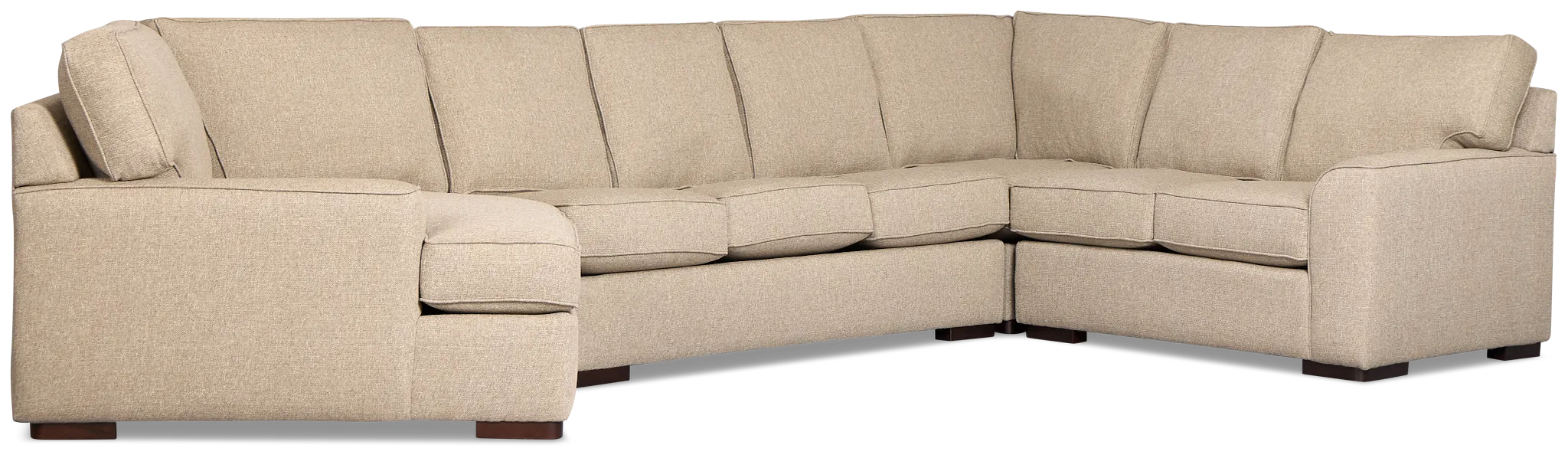 Sinclair Brown Fabric Left Cuddler Memory Foam Sleeper Sectional