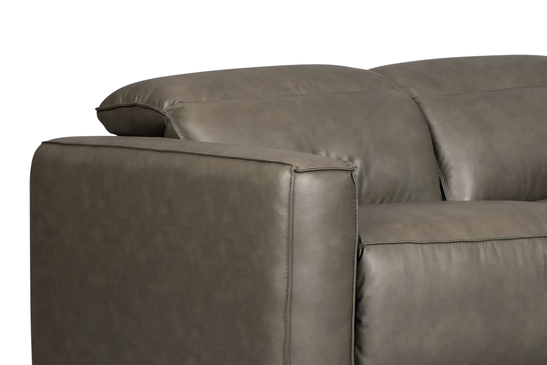 Ryland Dark Gray Lthr/vinyl Medium Triple Power 2-arm Sectional Ryland Dark Gray Lthr/vinyl Medium Triple Power 2-arm Sectional