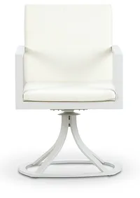 Linear White Swivel Chair