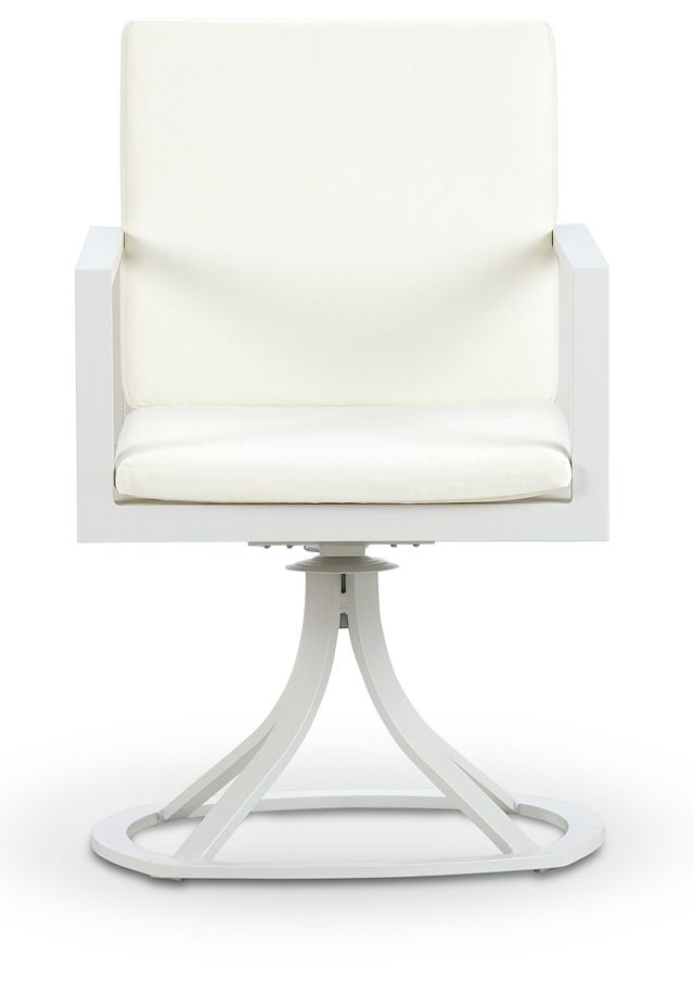 Linear White Swivel Chair